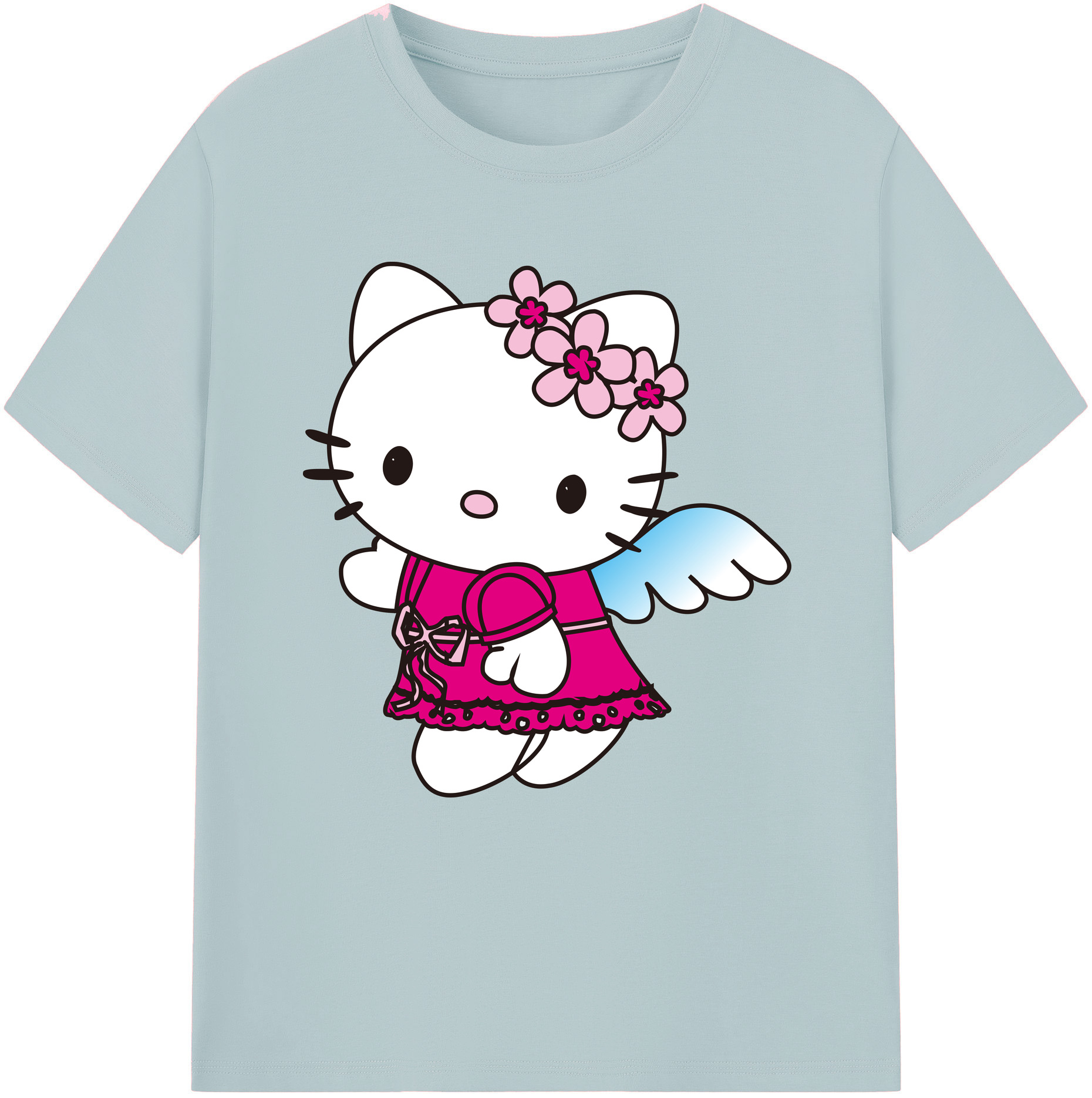 （画像用） Hello Kitty ハローキティ 綿100％半袖Tシャツ（フロントプリント）